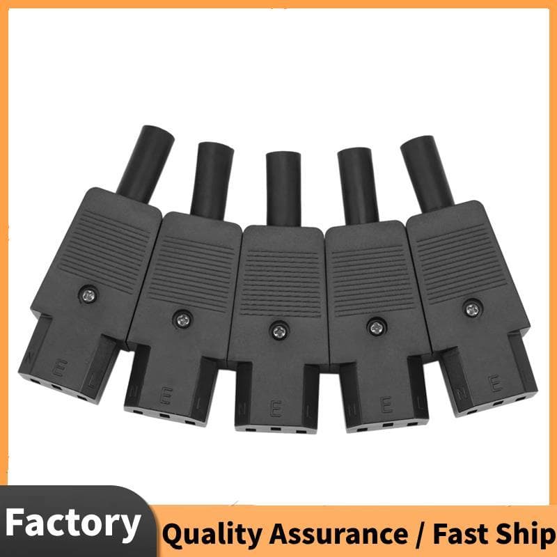 5 Pcs IEC 320 C13 Adaptador De Tomada Fêmea 3 Pinos Cabo De Alimentação Conector Reutilizável