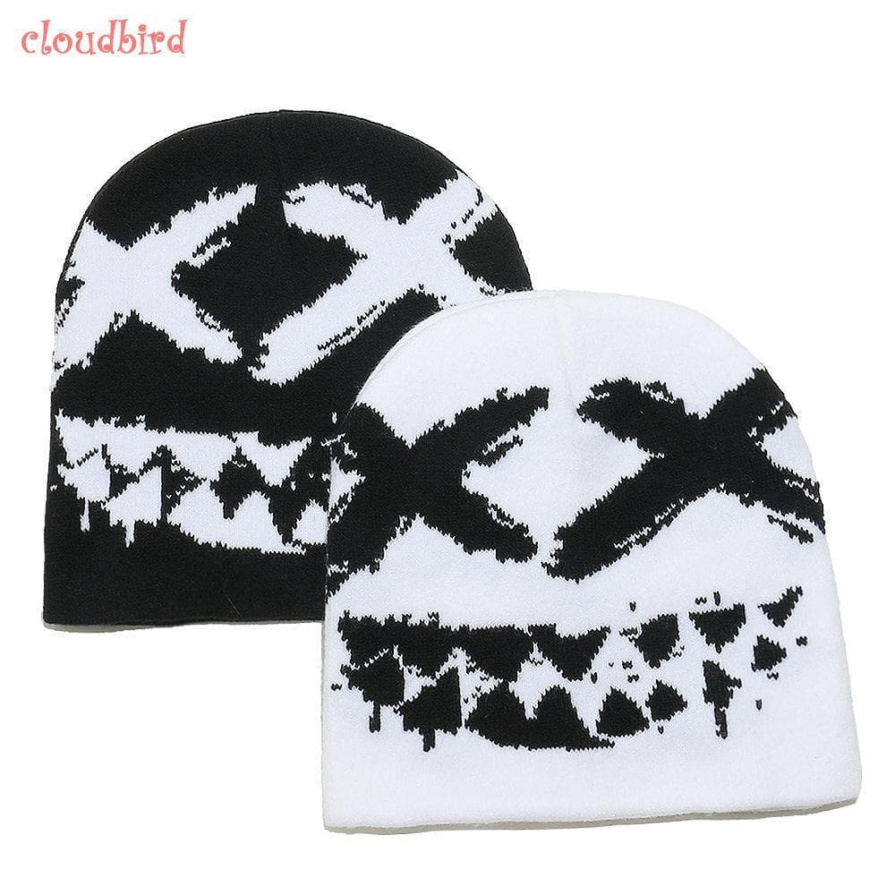 Gorro de malha Hip-Hop com estampa de careta – Pulôver retrô de inverno para homens RHHY