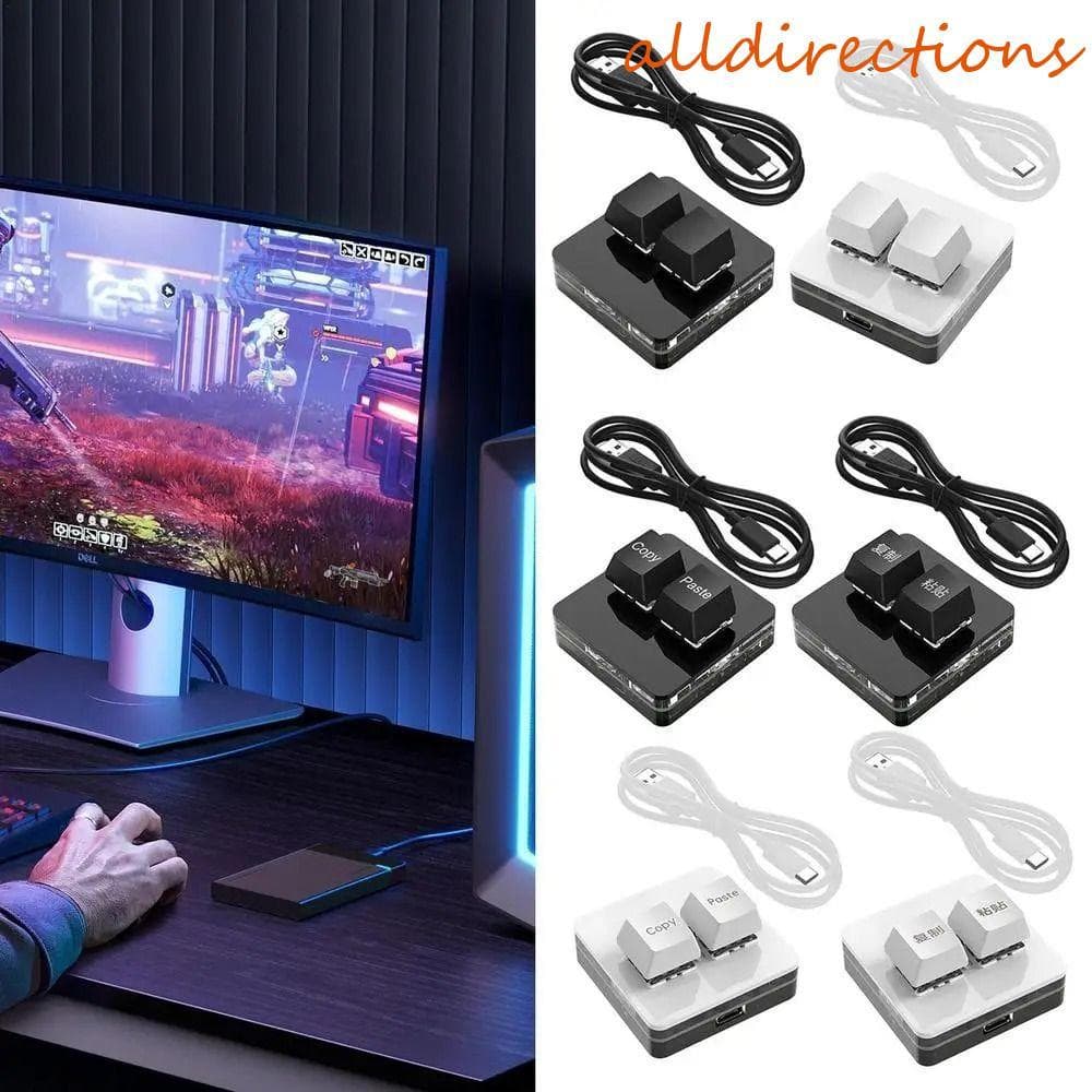 Teclado De Pasta De Cópia ALLDIRECTIONS , Mini 2 Teclas Personalizado Acrílico Com Interruptor Vermelho , Interface Tipo