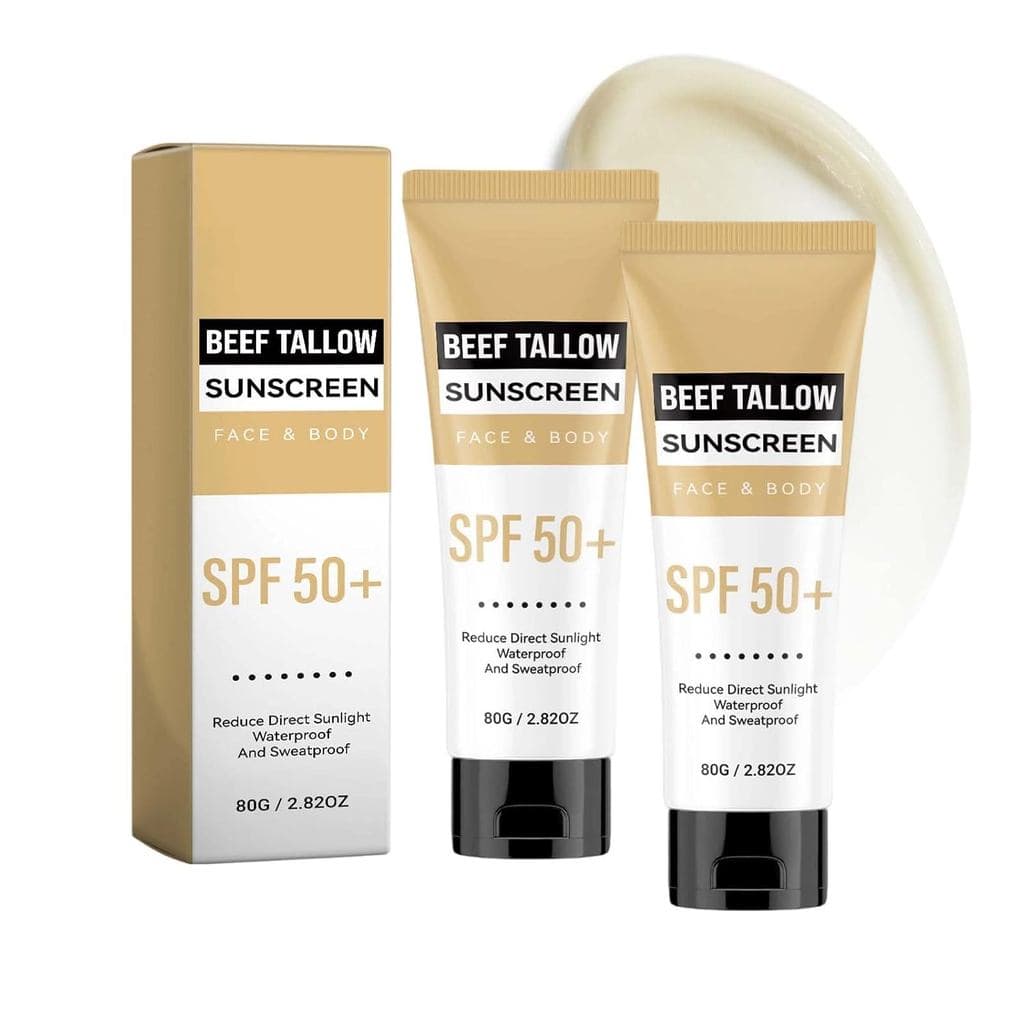 Protetor Solar de Sebo Orgânico para Rosto e Corpo, Protetor Solar de Sebo de Carne Bovina com FPS 50 e Mel, Protetor So