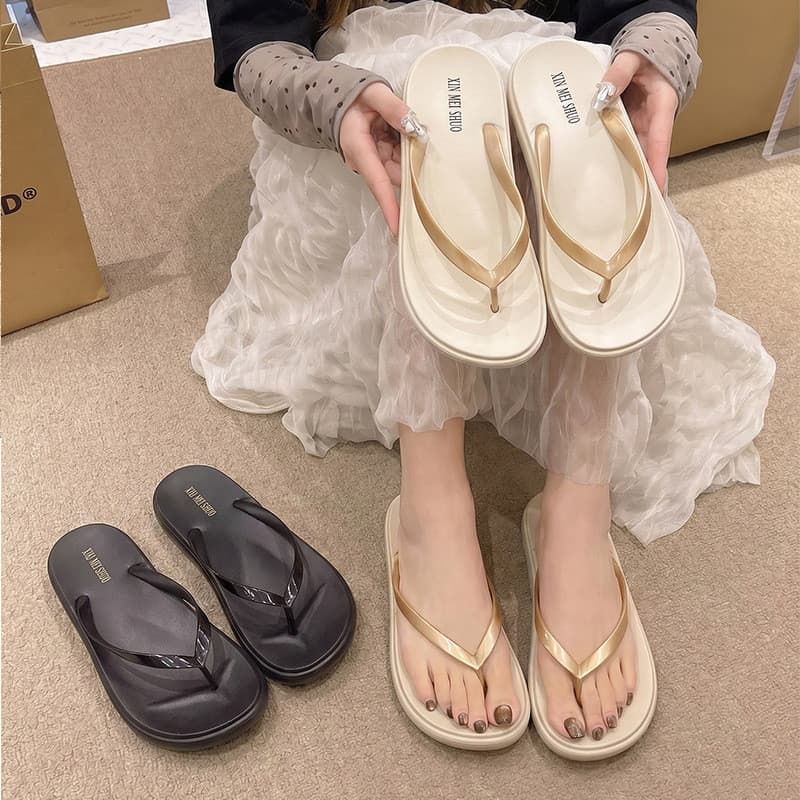 Senhoras Flip-Flops verão ao ar livre usar sandálias de casa interior verão sola macia Anti-deslizamento eva chinelos fe