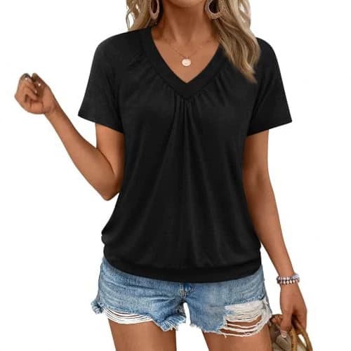 Roupas femininas plissadas plissadas Top solto estilo de venda quente vt camisa Casual europeu americano gola de manga c