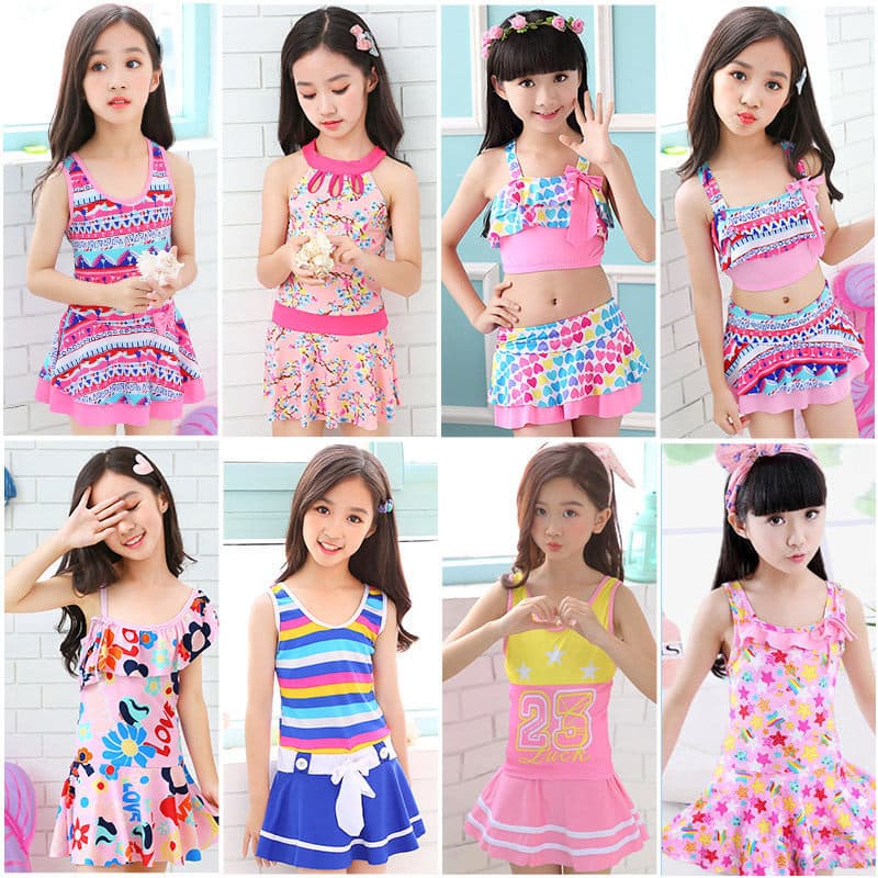 🔥 Moda Praia Meninas 🔥 para Meninas Praia Piscina VENDA QUENTE Maiô com Saia Infantil Novas Crianças Roupa De Banho Fe