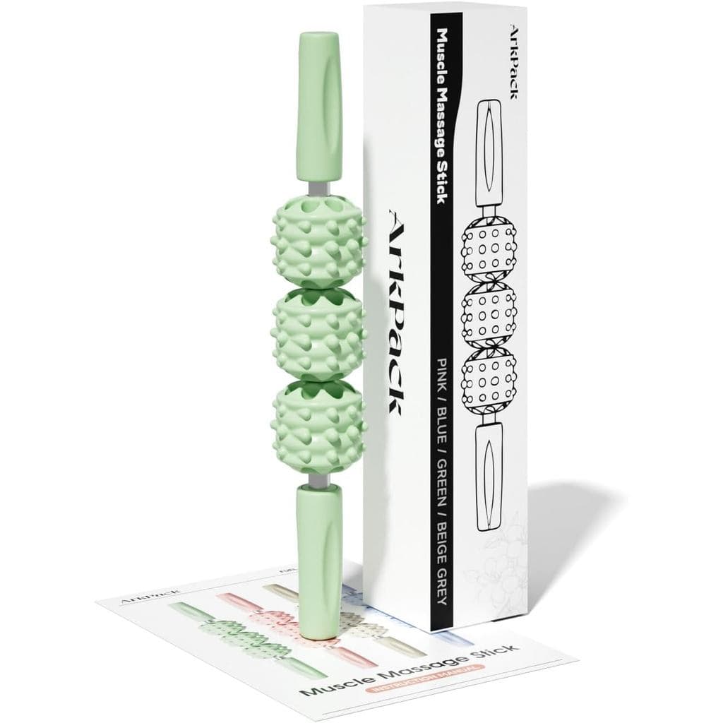 Rolo Massageador Muscular para Pernas, 11,6 polegadas, Massageador Físico com 3 Bolas, Rolo de Massagem para Pontos de G