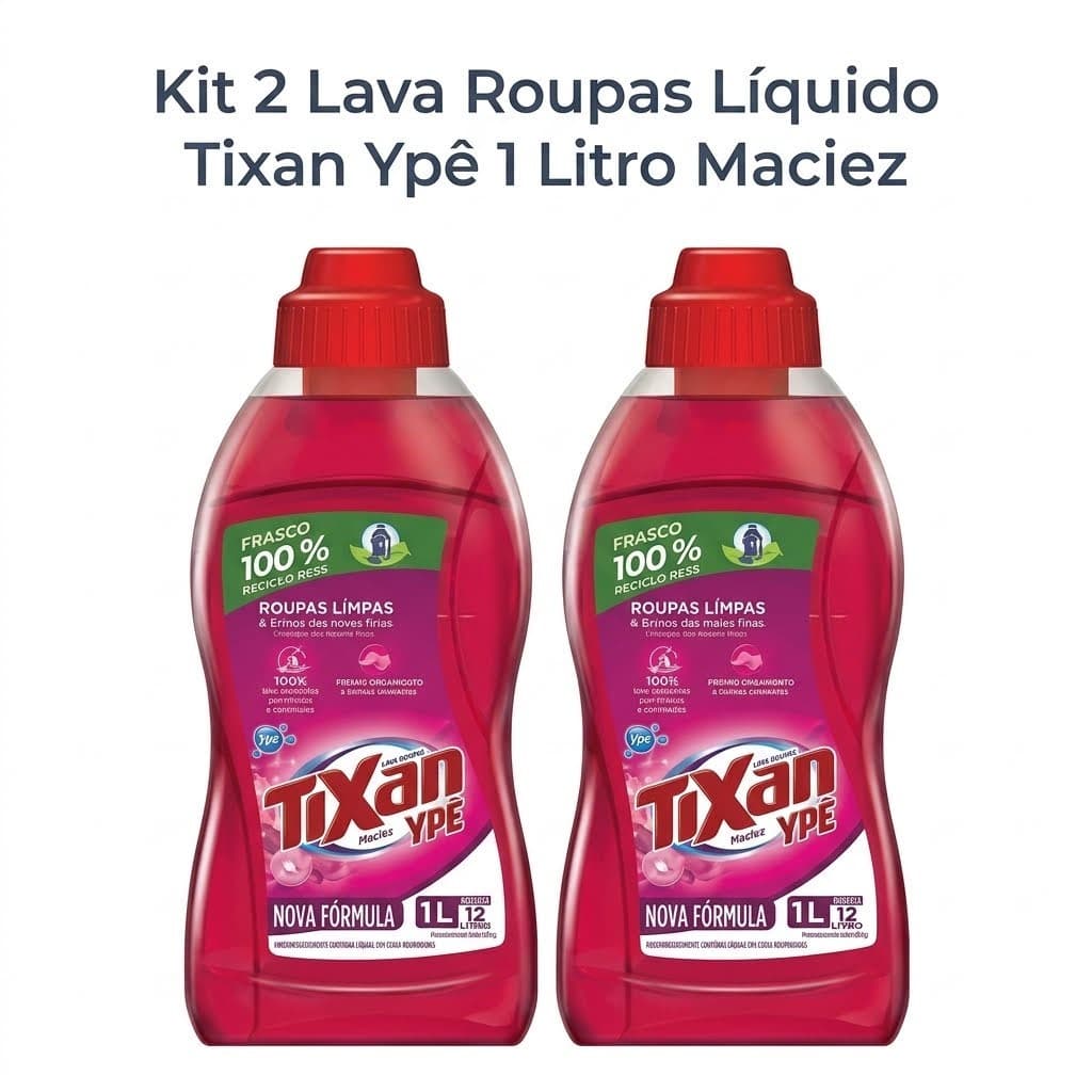 Kit 2 Lava Roupas Líquido Tixan Ypê 1 Litro Maciez