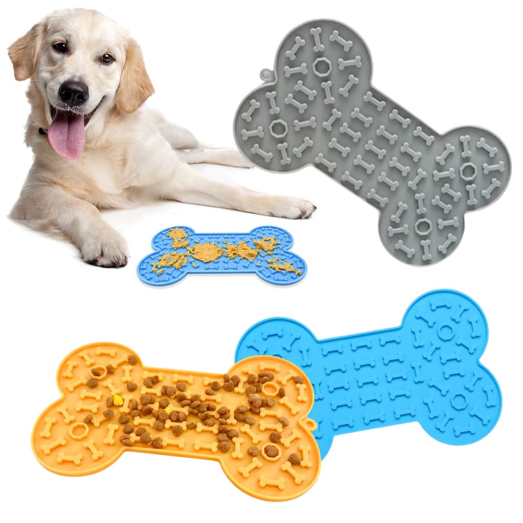 Comedouro Lento Pet Tapete De Lamber Cães E Gatos Redondo