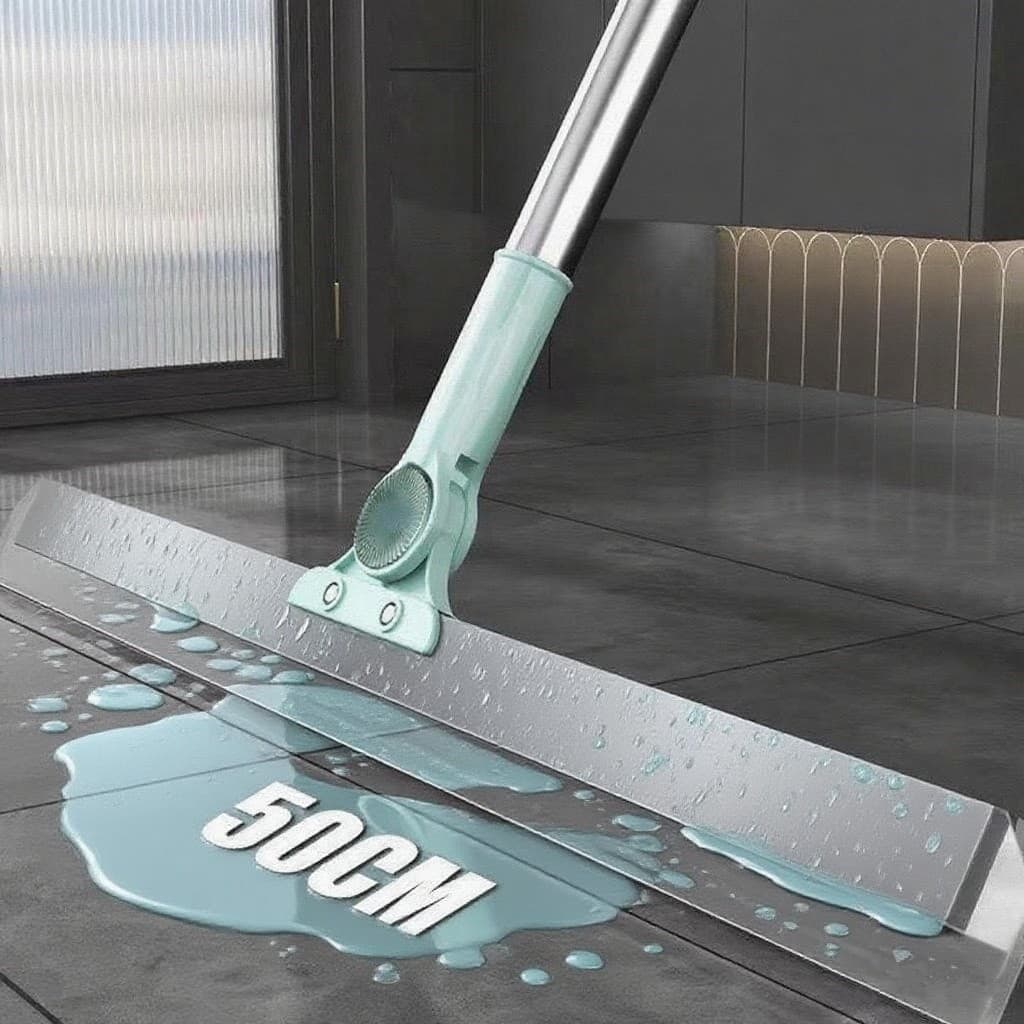 Rodo de Silicone Para Limpeza de Piso 2 em 1 – 1,0m Vassoura e Limpador de Vidros para Uso Duplo Seco e Molhado