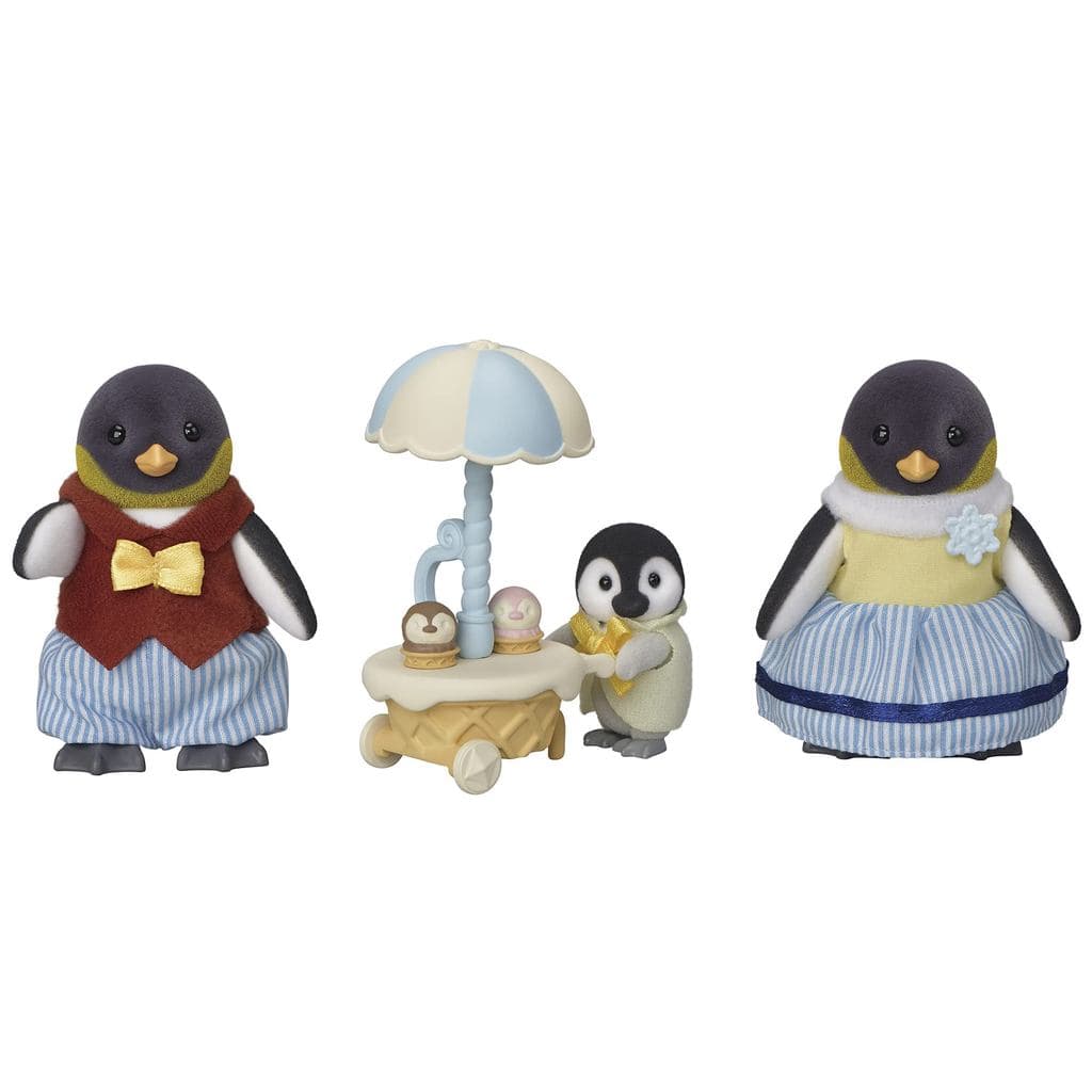 Conjunto de Bonecas Sylvanian Families [Família Pinguim] FS-45 Certificado ST Mark, Idades 3+, Casa de Bonecas de Bri...