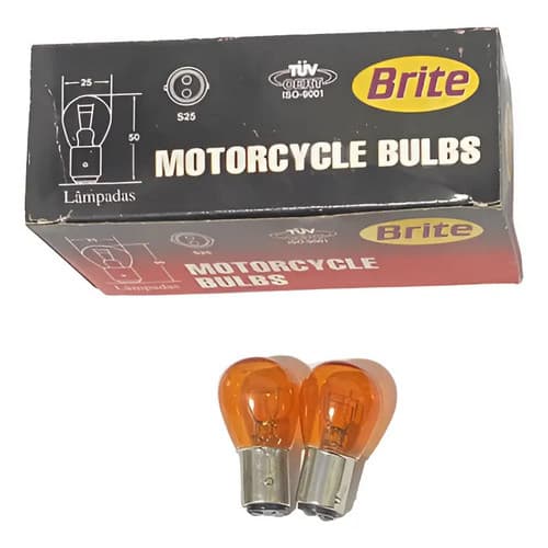 50 Lâmpadas 1034 12v 21/5w Âmbar Amarela Lar Vw Fiat Ford Gm