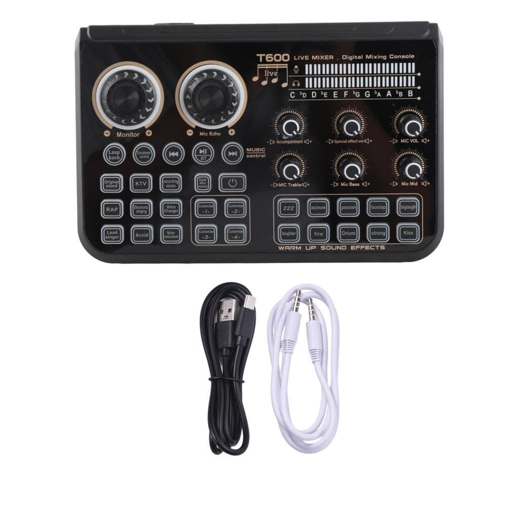 Xixian MIXER DE SOM DJ LIVE CARD LED LUZ COLORIDA BT WIRELESS PLUG AND PLAY REDUÇÃO DE RUÍDO PARA STREAMING