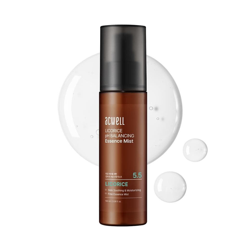 ACWELL Licorice pH Balancing Essence Hydrating Face Mist – Spray Facial Ultra-Fino, Ácido Hialurônico Triplo e Pantenol,