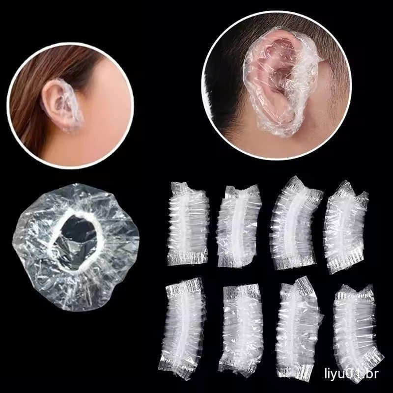 200 Pçs Capa De Ouvido Descartável À Prova Dwaterproof Água Protetor Tingimento De Cabelo Banho Chuveiro Earmuffs Bonés