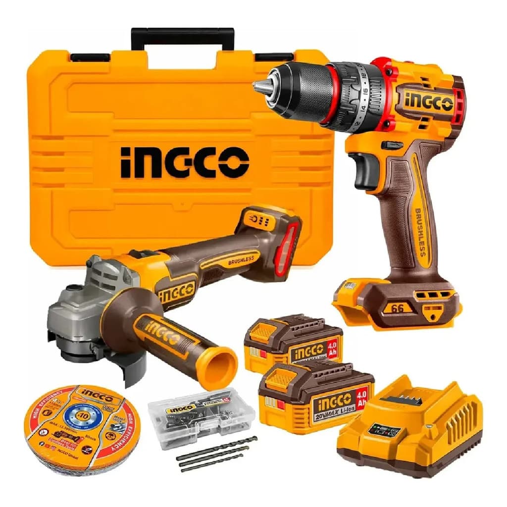 Kit Parafusadeira Furadeira Esmerilhadeira Ckli20256-9 Ingco