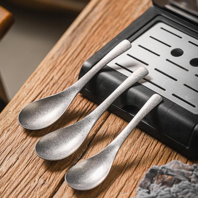 304 aço inoxidável estilo chinês colher de orelha estilo Industrial Retro criativo colher de sopa angustiado colher de c