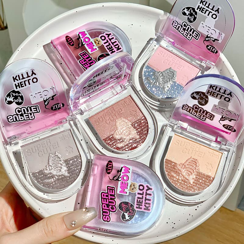 Xixixi Goode Cat Ning Paleta de sombras Tricolor fosco perolado diamante cor terra fumado quente marrom sombra estudante
