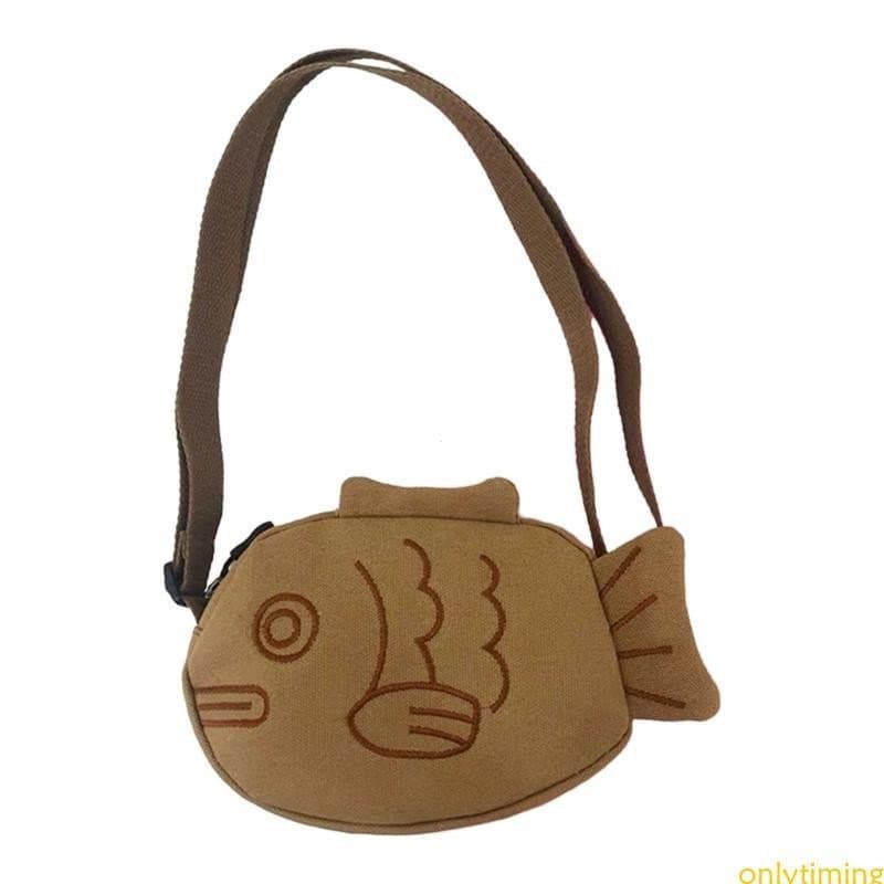 onlytiming Ombro Lona Formato Peixe , Bolsa Crossbody Fashion , Pochete Cintura Para Treino Ar