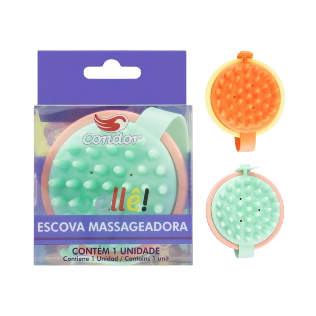 ESCOVA MASSAGEADORA CAPILAR BELLE SILICONE - CONDOR
