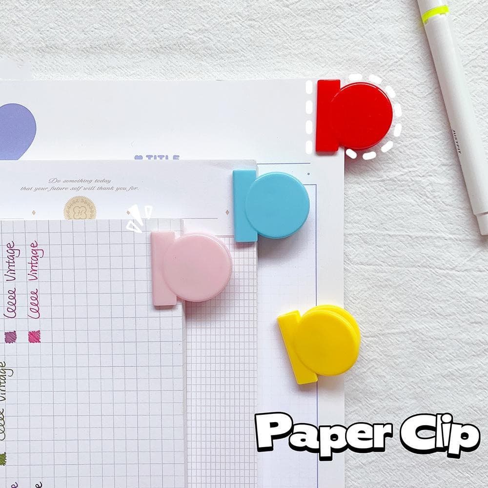 PenLab Conjunto De Mini Clipes De Papel Redondos , 4 Peças , Cor Doce , 3cm , Braçadeira De Suporte Para Arquivo De Docu