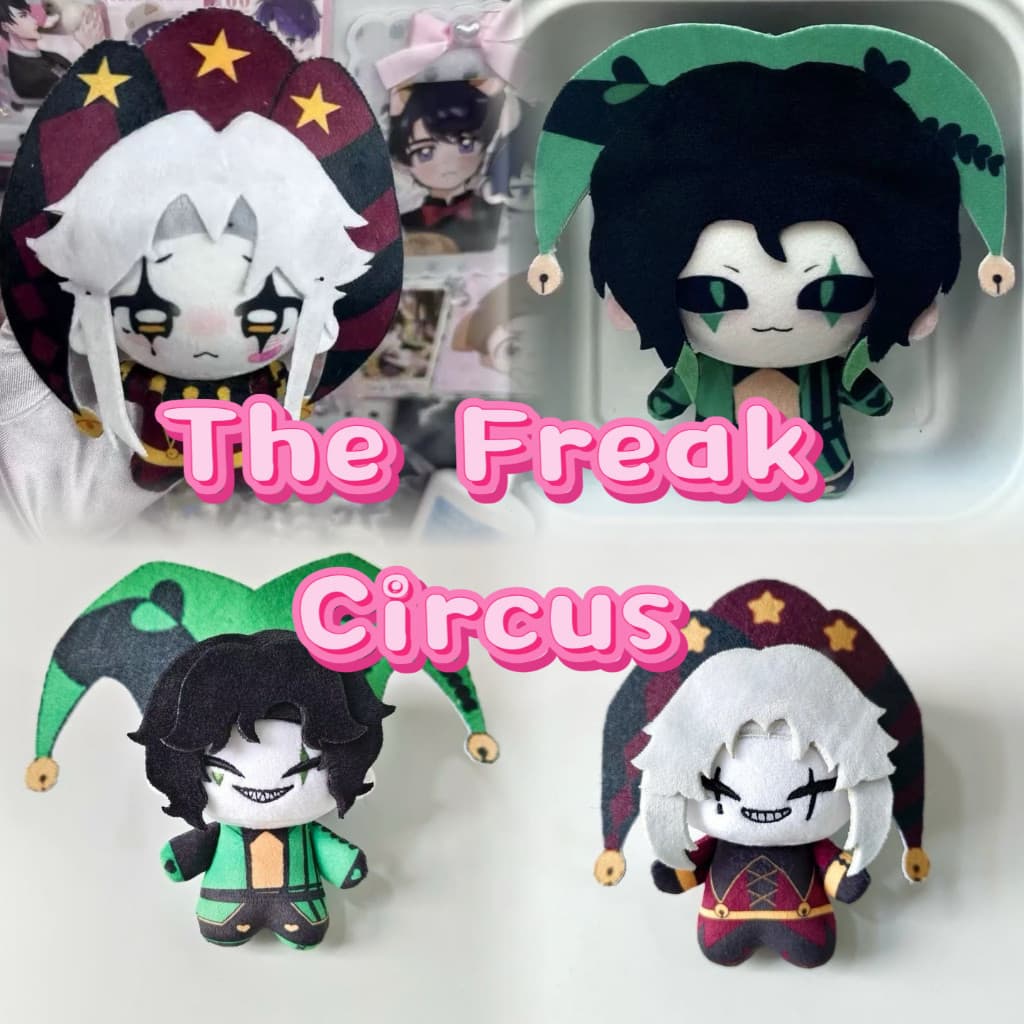 10cm The Freak Circus Bonecas De Pelúcia Bonito Arlequim Jester Pierrot Bilhete Taker Recheado Pingente Brinquedos C
