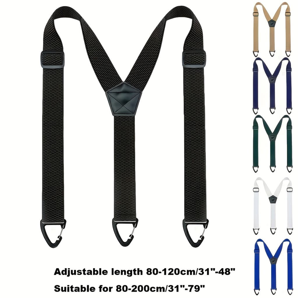 Suspensórios Elásticos Masculinos De 120 Cm De Largura | Cinto De Cintura Estilo Esportivo Tecido De Estiramento Médio C