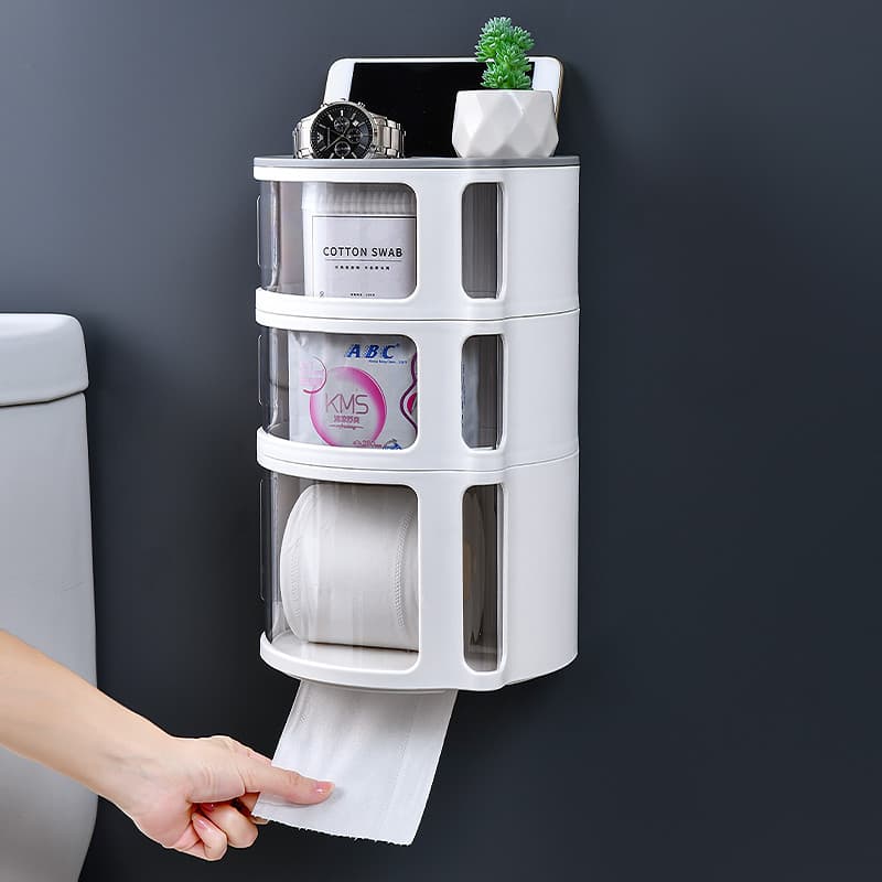 Suporte de tecido à prova d'água, criativo, sem perfuração, caixa de papel higiênico, prateleira de papel higiênico, cai