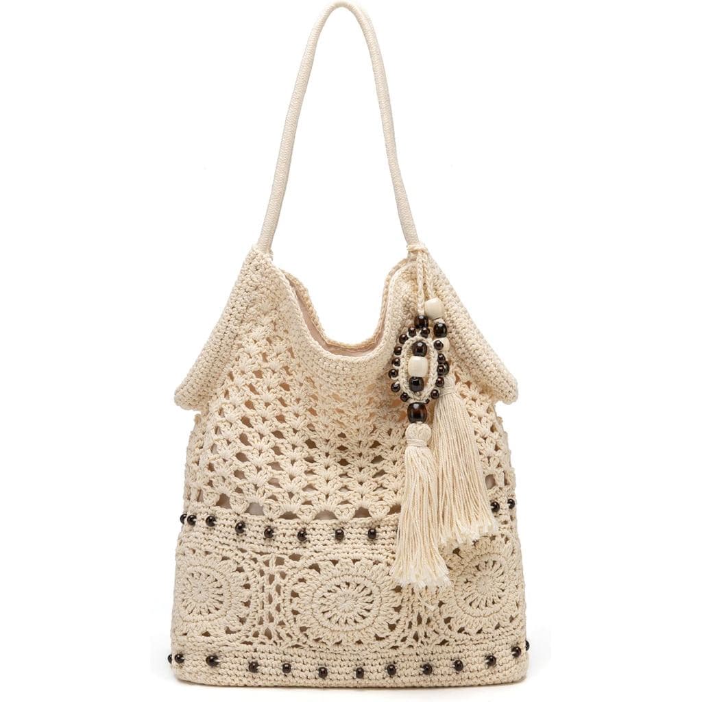 Bolsa Hobo de Crochê Rejolly para Mulheres, Bolsa de Macramê Tecida, Bolsa de Ombro Boho para Férias de Verão na Praia c