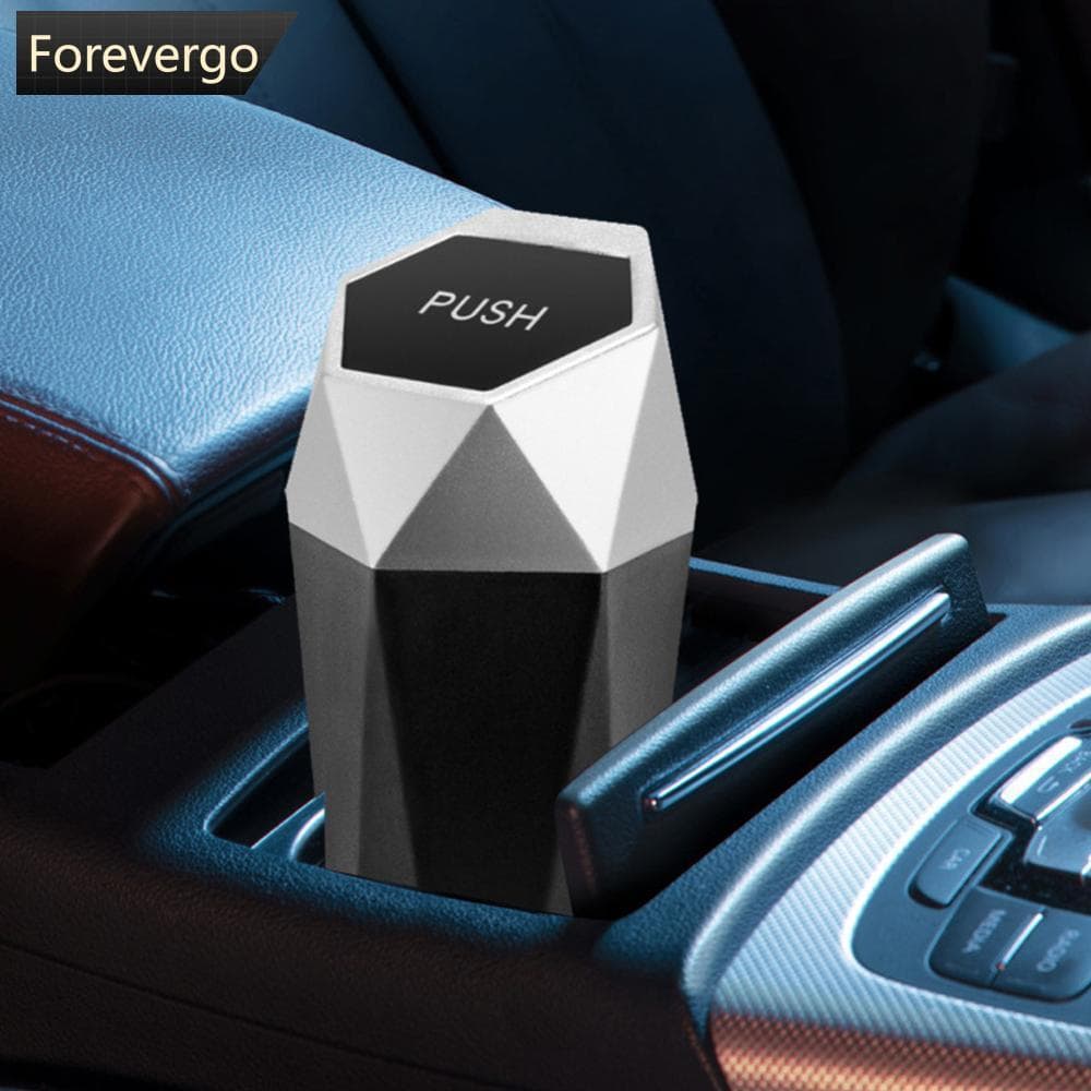 FOREVERGO Lata De Lixo De Carro , 1 Peça , Design De Diamante , À Prova De Vazamento , Lixeira De Veículo Com Tampa Para