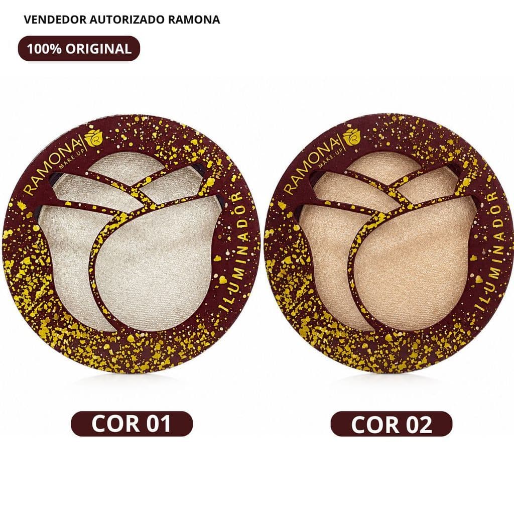 Iluminador Pró Ramona Make Up Original 10g | Escolha Sua Cor 01 ou 02 | Glow Intenso e Alta Pigmentação