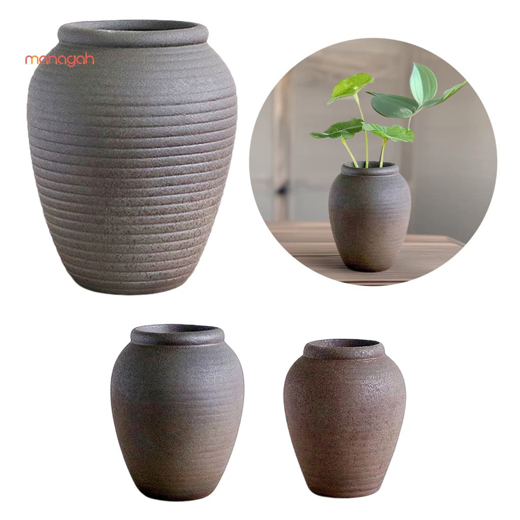 Vaso De Flores De Mesa Elegante , Ornamento Decorativo De Estilo Rústico , Plantador Leve E Durável Para Varanda Jardim