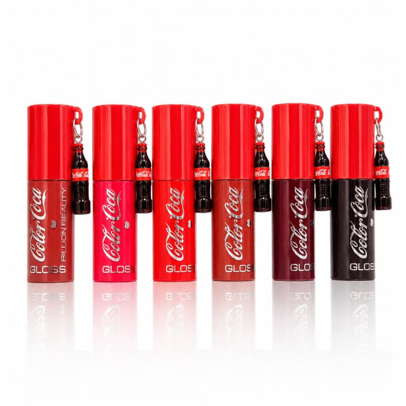 Gloss Labial Color Coca - Cheirinho Inspirado em Coca-Cola Brilho Intenso - Com Chaveiro
