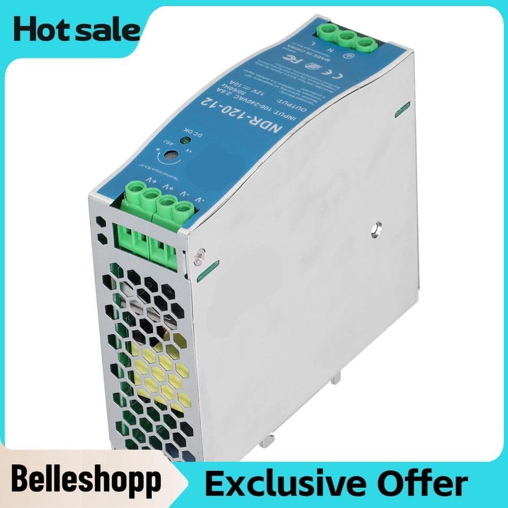 Belleshopp-br Fonte de alimentação com trilho CFTGIW NDR-120-12 10A 120W Industrial AC100-240V Excelente fonte