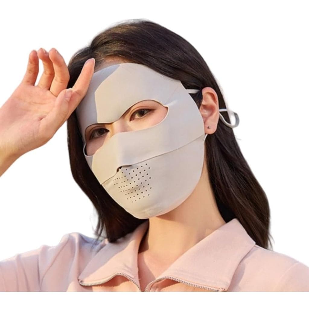 Máscara Facial UV Guard, Proteção Solar UPF 50+, Capa de Tecido Reutilizável, Ajuste Coreano, Refrescante e Absorvente d