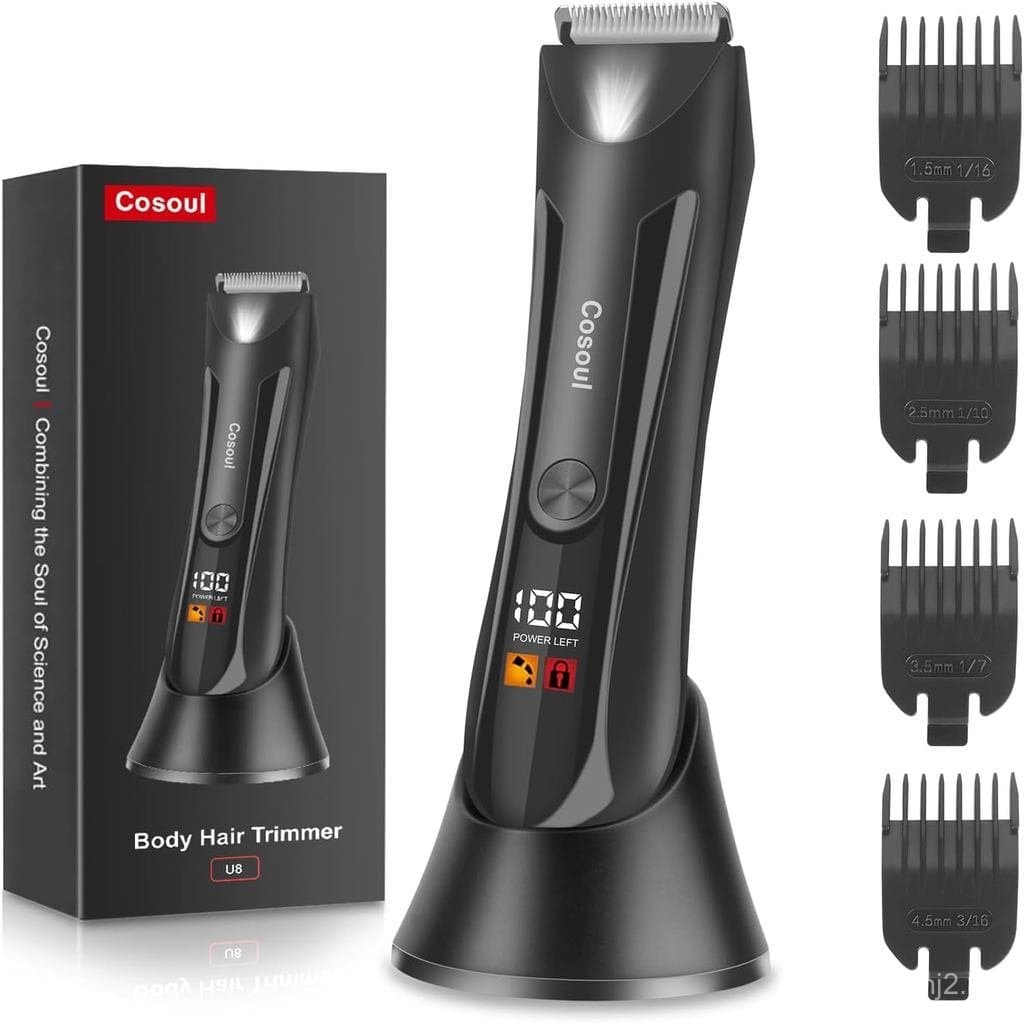 Aparador de Pelos Corporais para Homens Profissional, Aparador de Pelos Íntimos | Aparelho de Barbear Masculino com Lâmi