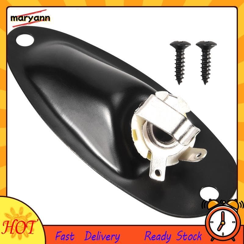 Preto Estilo Barco 1/4 Polegada Guitarra Captador Saída Entrada Jack Tomada Para Fd