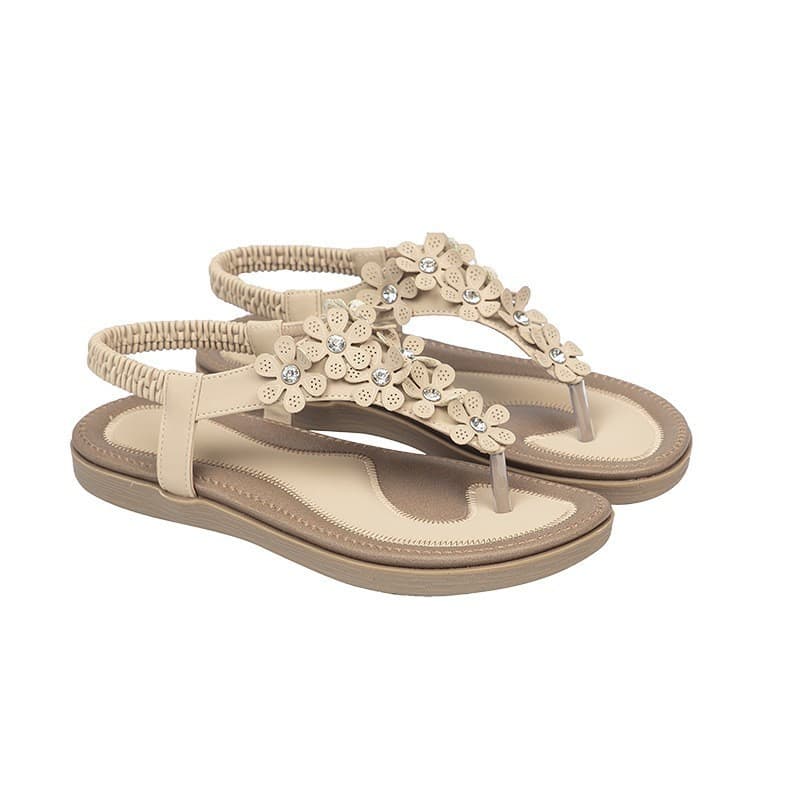 Pa papete IELTS Run Novo Estilo Sandálias Boêmias Mulheres Casuais Strass Sapatos Femininos Sandálias Planas Flip-Flops