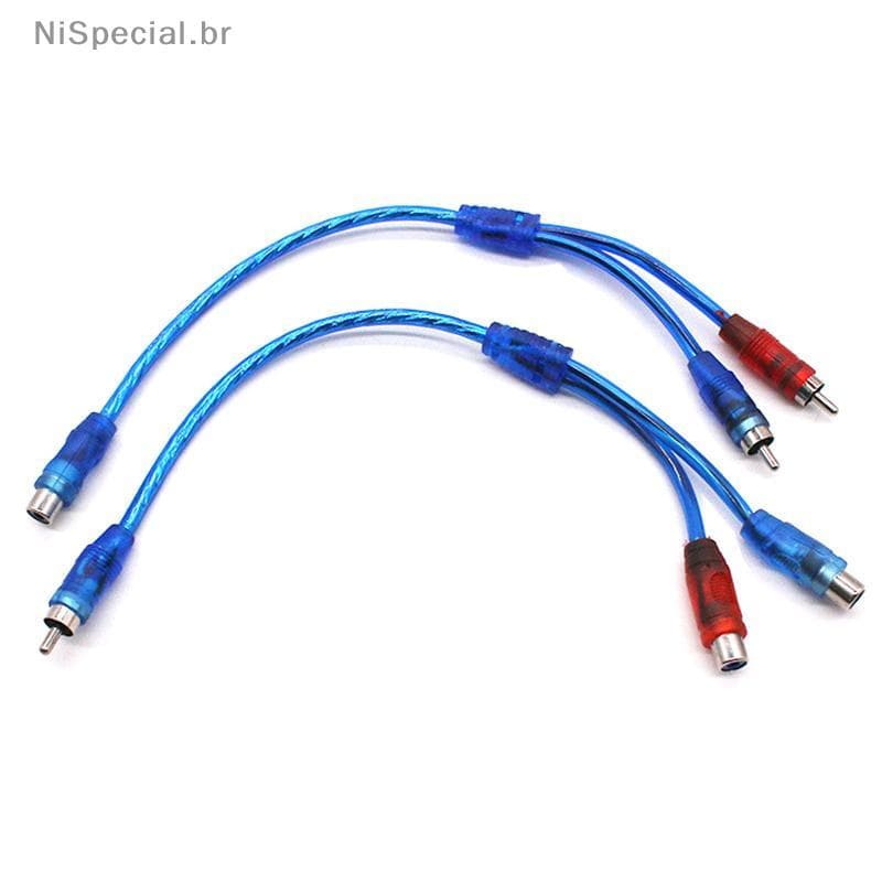 [Nis] Áudio MP3 Para Carro De Alta Qualidade RCA 1 Macho 2 Fêmeas Y Divisor Cabo Adaptador Conversor De Amplificador AUX