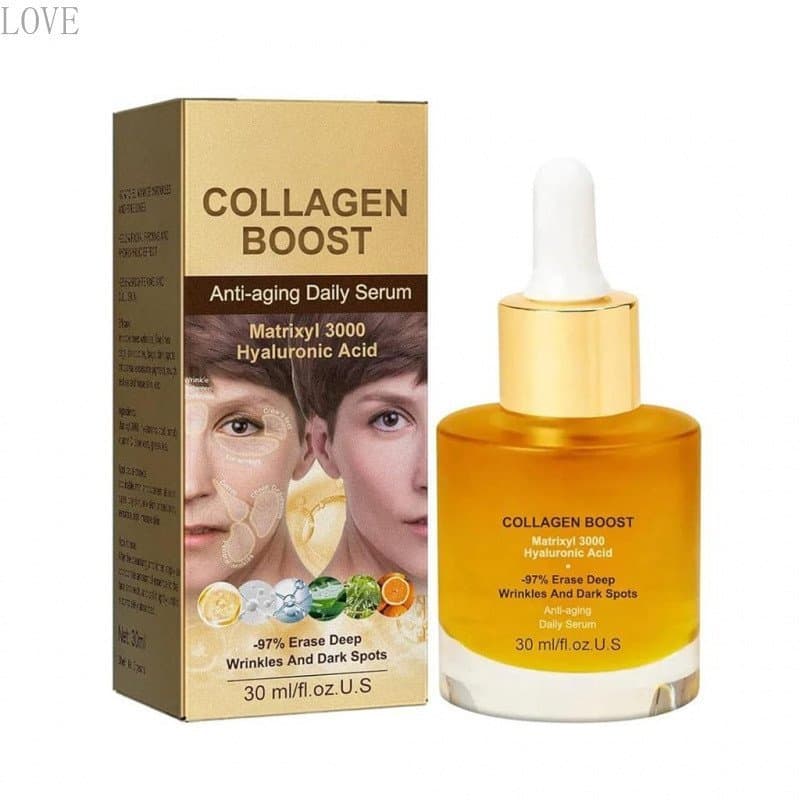 Sérum de Colágeno Anti-Envelhecimento, Sérum de Peptídeos de Colágeno Anti-Rugas, Sérum Facial Firmador de Pele com Colá