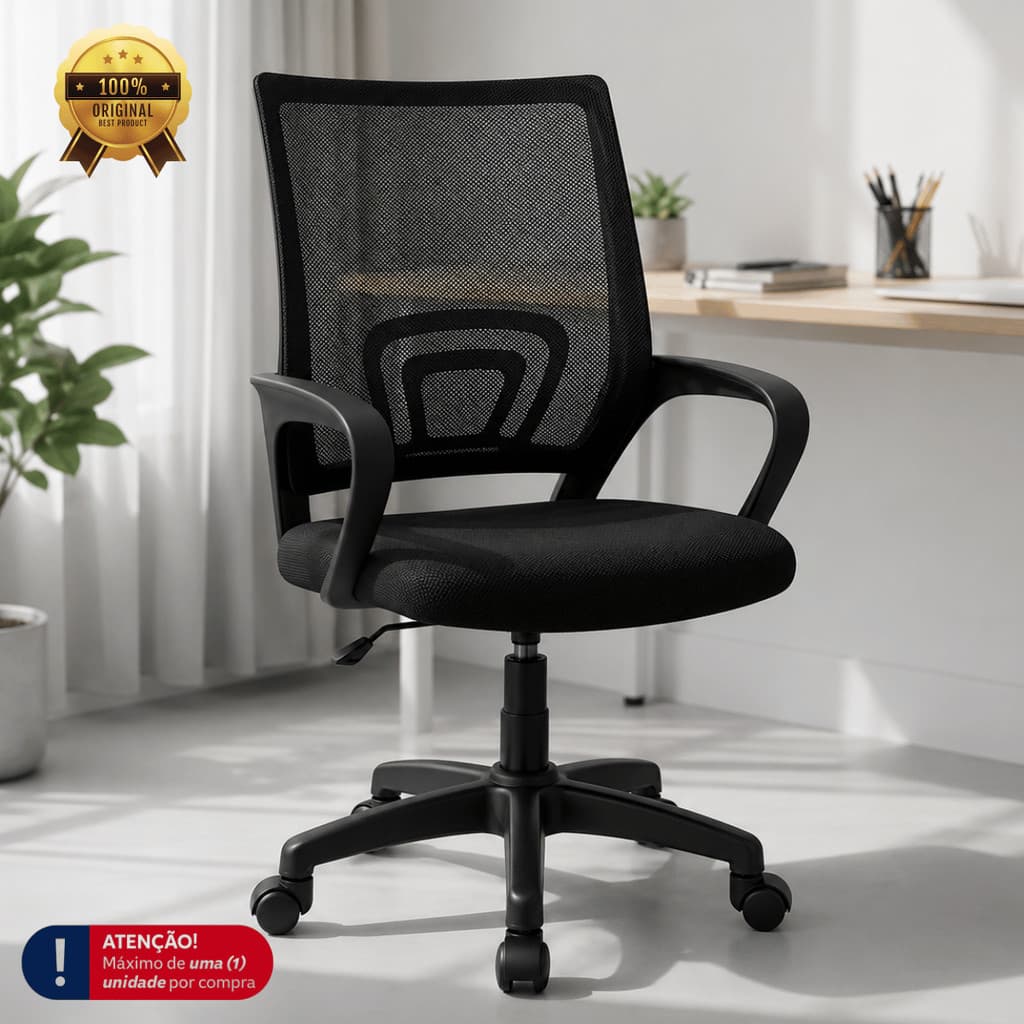 Cadeira de Escritório Ergonômica em Preto: Conforto e Estilo para Seu Home Office