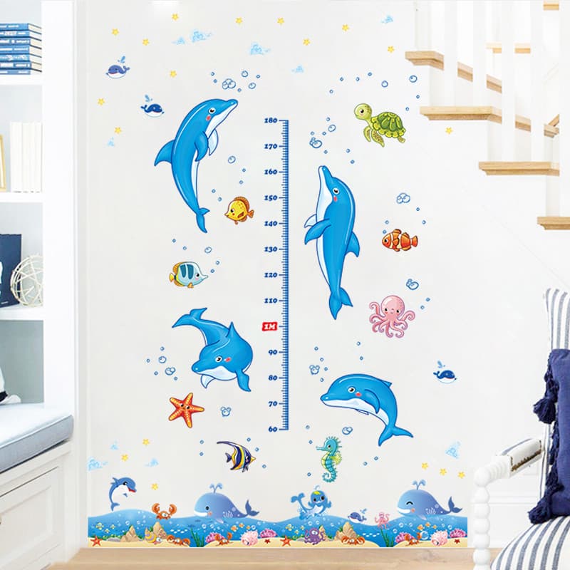 Desenho animado Animal rodapé quarto infantil fundo parede altura adesivos adesivos adesivos de parede pintura decorativ
