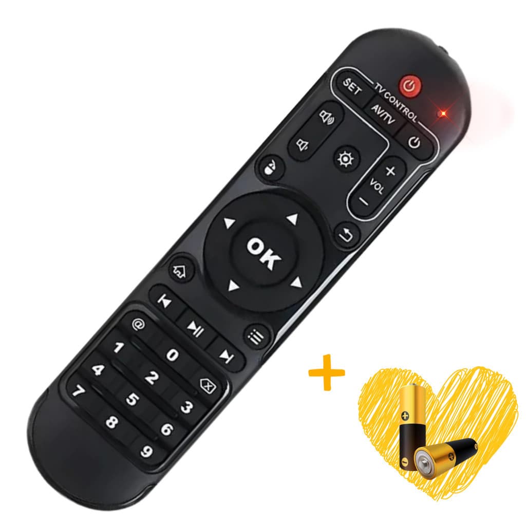 Controle Remoto Compatível com Mibo X - Ultra – Substitui Modelo Original - AZA Evolution Extremo e TVB -X7 Com Pilhas