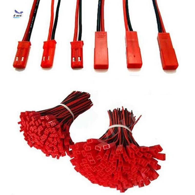 50 Pares 10cm JST Conector Plug Cabo Macho + Fêmea Para Bateria RC , Par De Plugue Com