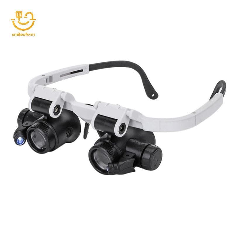 Lupa De Óculos smileofenn Com Luz LED 8X 15X 23X Joalheiro Para Relojoeiro br
