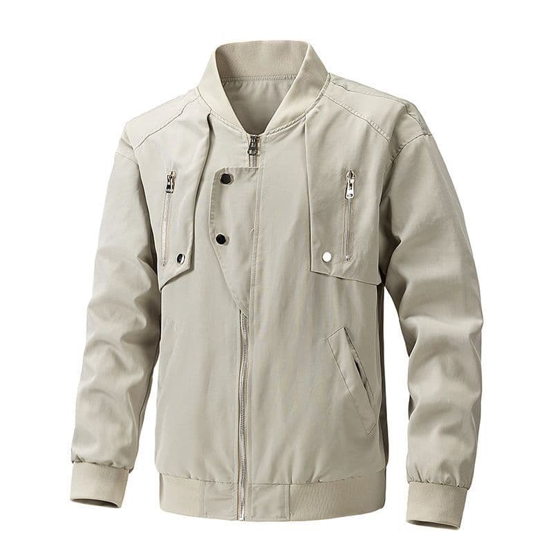 ❤Novidades❤ Primavera outono americano Retro High Street vôo terno jaqueta masculina zíper Design solto All-Match ferram