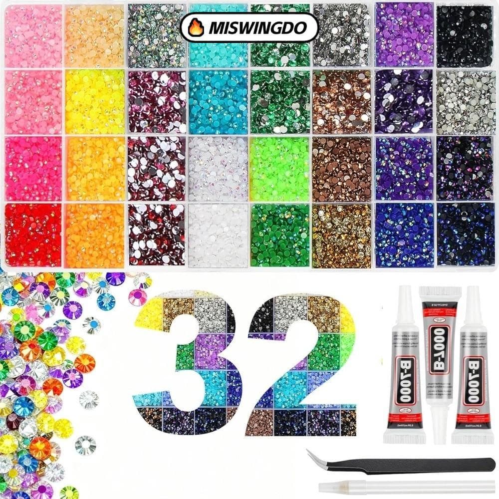 MISWINGDO Jelly Strass , DIY Decoração Artesanato Suprimentos Kit De Gemas Multicolor Flatback