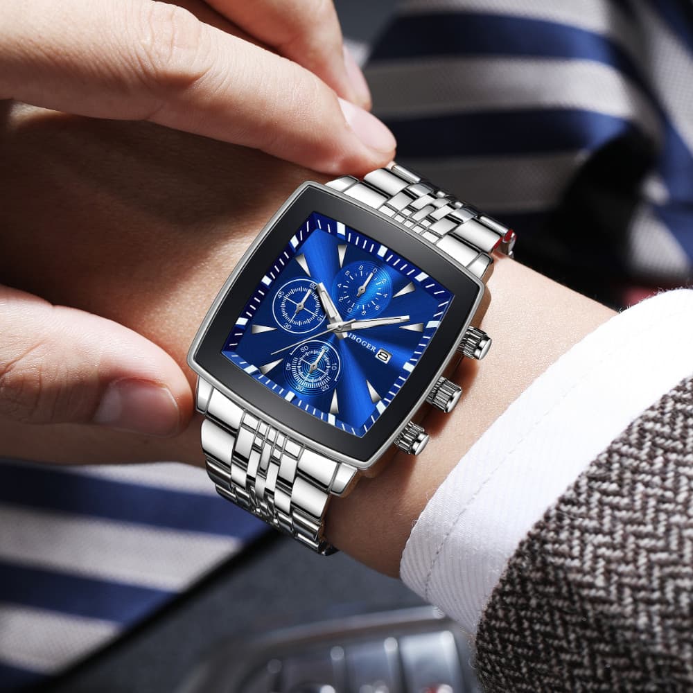 Relógio de Quartzo Quadrado de Luxo e Moda Masculina - A Escolha Perfeita para Uso Diário e Ocasiões de Presente, um Óti