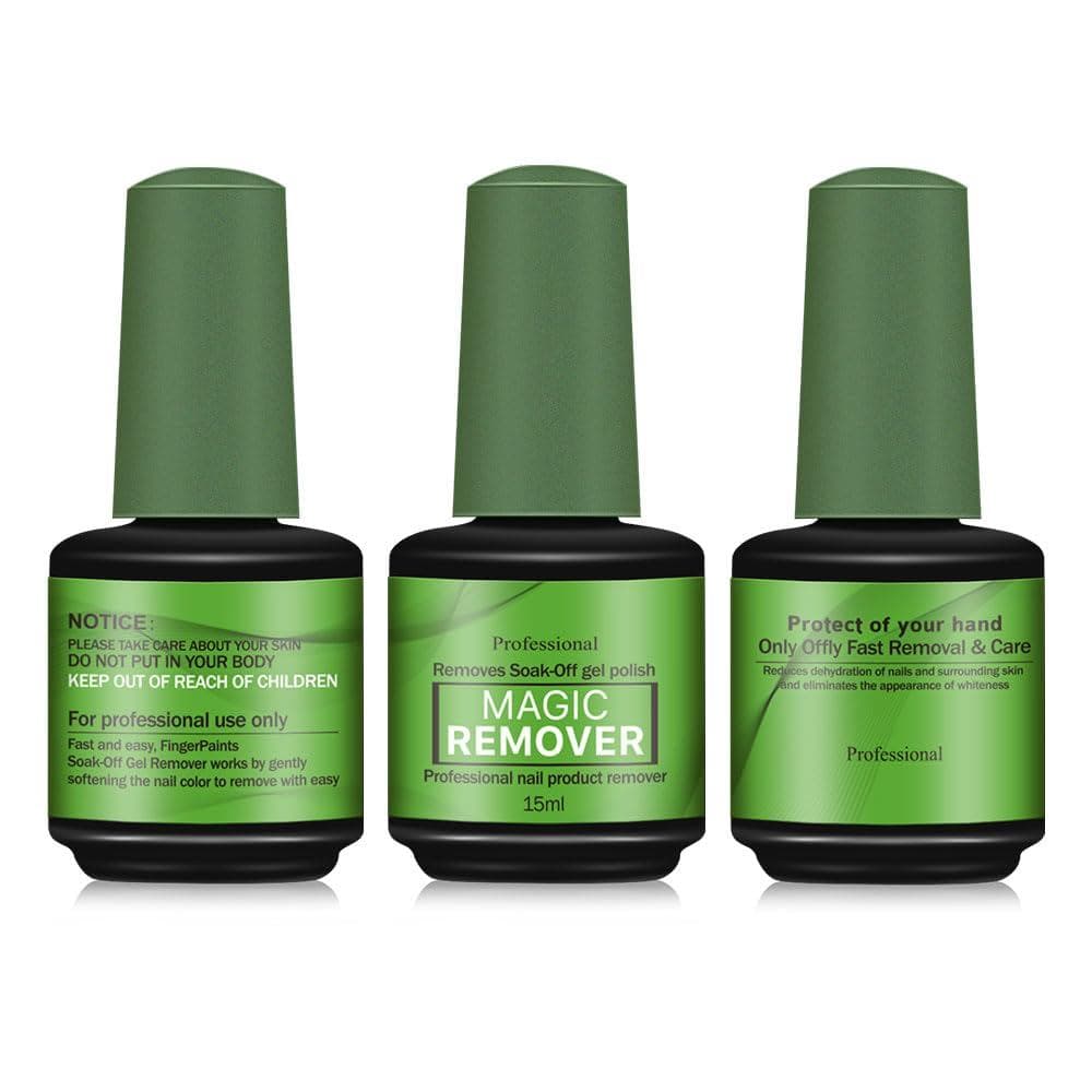 Removedor de Esmalte em Gel - Pacote com 3, Removedor de Esmalte em Gel Mágico de 15ml, Remove Rapidamente o Esmalte das