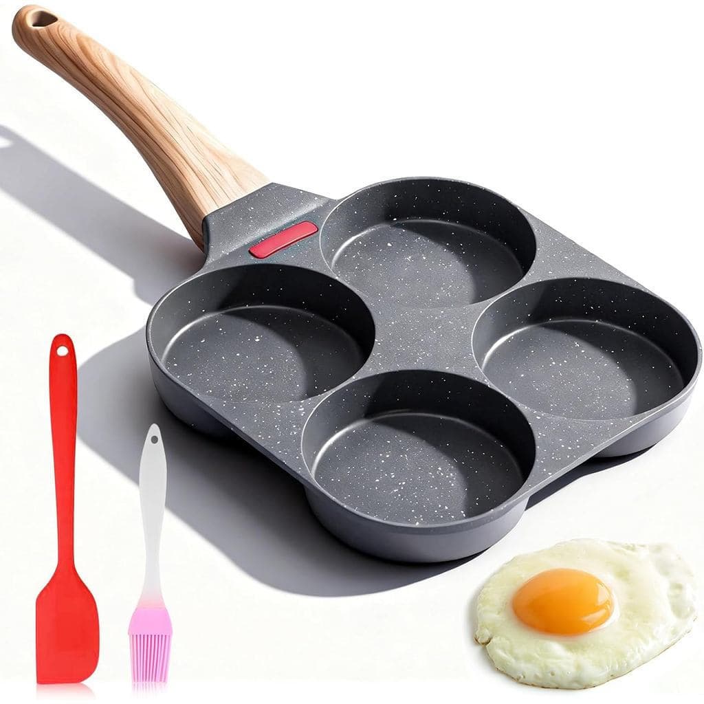 Panela antiaderente para ovos e panquecas com 4 compartimentos, panela para macarons, panela para ovos com 4 divisórias,