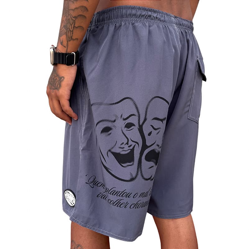 Shorts Chronic Hydronatic Máscaras Cinza