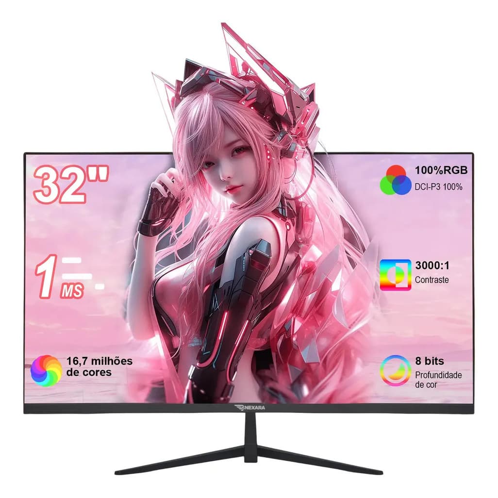 Monitor 32 Polegadas Full Hd 75hz,1ms,painel Va,suporte Vesa Preto