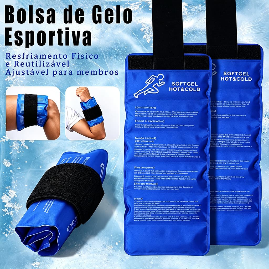 Bolsa Térmica de Gel Compressa Quente e Fria Reutilizável Alívio Dor Muscular